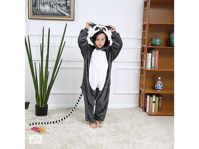 Пижама детская Kigurumba Лемур XL - рост 135 - 145 см Серый с белым (K0W1-0080-XL)