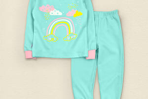 Пижама детская с начесом Dexter`s для девочек rainbow 110 см ментол (131503768316)