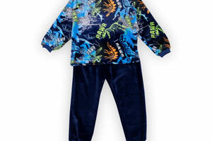 Пижама детская теплая хлопковая для мальчика GABBI PGM-23-3 Голубой на рост 122 (13864)