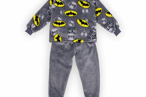Пижама детская теплая хлопковая для мальчика GABBI Серый на рост 116 (70024)