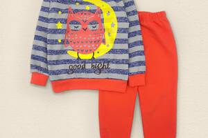 Пижама детская в полоску с начесом Dexter`s good night 140 см красный синий (131505668322)