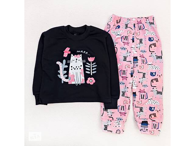 Пижама Dexter`s детская футер cat flowers 110 см розовый черный (131751869192)