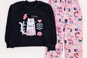 Пижама Dexter`s детская футер cat flowers 122 см розовый черный (131751969192)