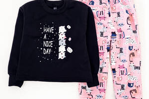 Пижама Dexter`s для девочек футер kittens 140 см розовый черный (131751669191)