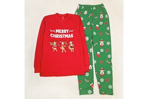 Пижама Dexter`s мужская футер merry christmas XL красный зеленый