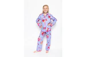 Пижама для девочки Cyberjammies Carrie 5854 4-5 yrs/110 см Сиреневый с цветочным принтом (5051877393271)