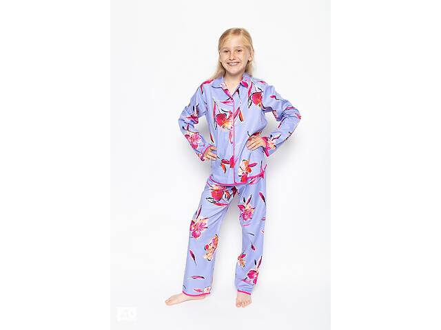 Пижама для девочки Cyberjammies Carrie 5854 4-5 yrs/110 см Сиреневый с цветочным принтом (5051877393271)