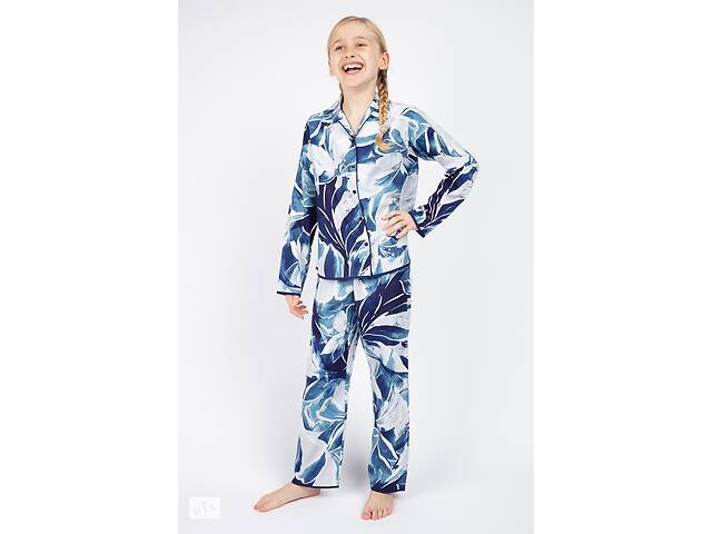 Пижама для девочки Cyberjammies Ellie 5818 6-7 yrs/122 см Синий с белым (5051877368064)