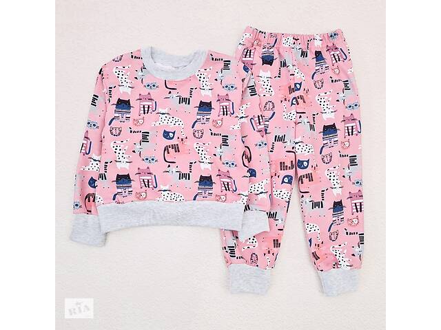 Пижама для девочки из футера Dexter`s kittens 134 см розовый (131738169151)