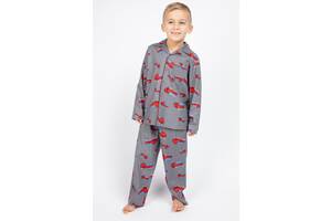 Пижама для мальчика Cyberjammies Frankie 6617 4-5 yrs/110 см Серый с принтом пожарной машины (5051877370036)