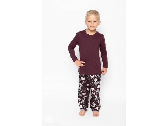 Пижама для мальчика Cyberjammies Jack 6651 8-9 yrs/134 см Бордовый с принтом (5051877392274)