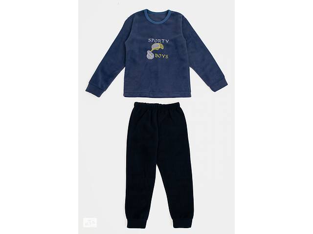 Пижама для мальчика с длинным рукавом 128 синий Бома ЦБ-00232004