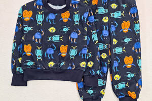 Пижама для мальчика с начесом Dexter`s monsters 110 см темно-синий (131738969153)