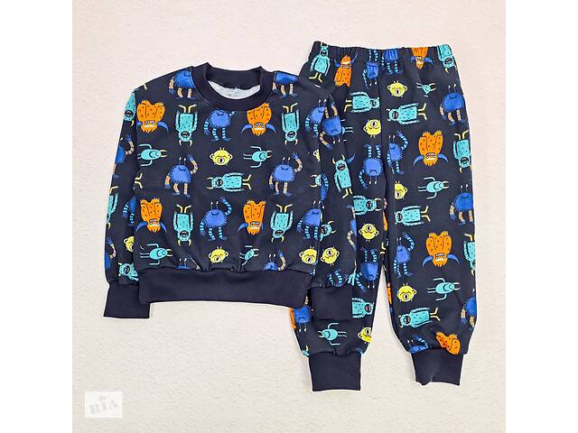 Пижама для мальчика с начесом Dexter`s monsters 140 см темно-синий (131739269153)