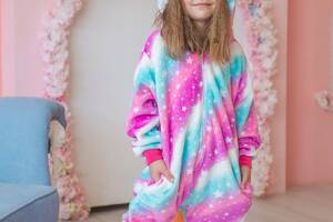 Пижама Кигуруми детская BearWear Единорог New звездный путь (на молнии) XL 135 - 145 см Фиолетовый (K0W1-0058-XL)