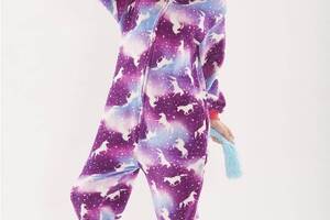 Пижама Кигуруми детская Kigurumba Единорог Скай (на молнии) XS - рост 95 - 105 см Фиолетовый