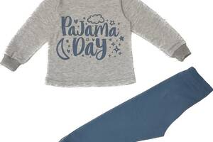 Пижама 'Life pajamas' интерлок серо-синяя Лио 122 (4841398)
