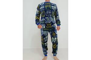 Пижама махровая мужская с буквами Triko 56-58 Синий (63239933-3)
