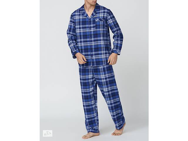 Пижама мужская Cyberjammies Riley 6757-6758 S Синий в клетку (5051877416581)