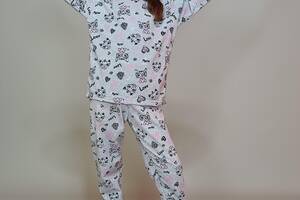 Пижама на девочку теплая Triko Kitty 152 см Серая (61385943-4)