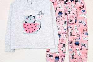 Пижама с принтом для девочки Dexter`s kittens 134 см розовый серый (131748569185)
