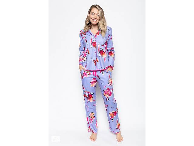 Пижама женская Cyberjammies Carrie 9050-9051 10/S Сиреневый с цветочным принтом (5051877379947)