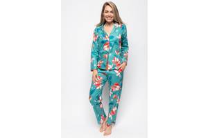 Пижама женская Cyberjammies Coco 9570-9571 12/M Зеленый с цветочным принтом (5051877440937)