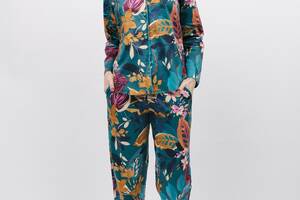 Пижама женская Cyberjammies Maple 9892-9893 10/S Бирюзовый с принтом кленовых листьев (5051877462939)