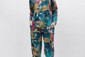 Пижама женская Cyberjammies Maple 9892-9893 22/4XL Бирюзовый с принтом кленовых листьев (5051877462991)