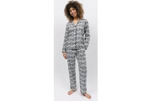 Пижама женская Cyberjammies Nicole 9766-9767 14/L Серый с абстрактным принтом (5051877458598)