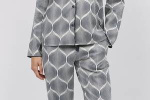 Пижама женская Cyberjammies Nicole 9766-9767 14/L Серый с абстрактным принтом (5051877458598)