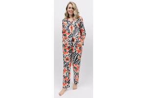 Пижама женская Cyberjammies Nicole 9771-9772 14/L Черный с цветочным принтом (5051877458994)