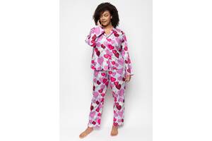 Пижама женская Cyberjammies Viola 9558-9559 12/M Серый с принтом сердца (5051877450325)