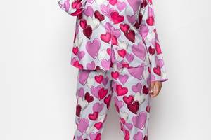 Пижама женская Cyberjammies Viola 9558-9559 14/L Серый с принтом сердца (5051877450332)