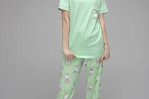 Пижама женская Teknur 79505 5XL Зеленый (2000989520283)