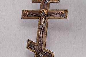 Распятие крест настенный с креплением Veronese 42х22 см 75930 бронзовое покрытие Купи уже сегодня!