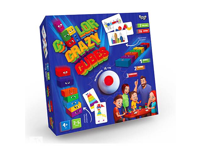 Развивающая настольная игра 'Color Crazy Cubes' Danko Toys CCC-02-01U со звоночком