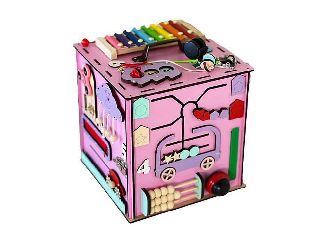 Развивающая игрушка Бизикуб Temple Group TG145644630 30х30х30 см Розовый