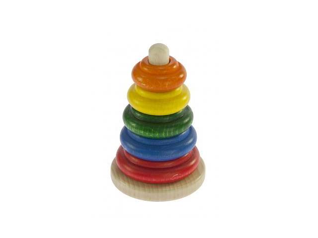 Развивающая игрушка Nic Пирамидка деревянная классическая разноцветная (NIC2310)