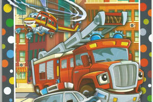 Розмальовка 'Автомобілі-рятувальники' з наклейками-підказками 20х29 см А4 8 сторінок школі Апельсин антистрес