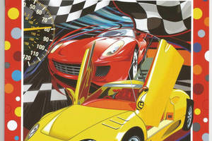 Розмальовка 'Спортивні автомобілі' з наклейками-підказками 20х29 см А4 8 сторінок школі Апельсин антистрес