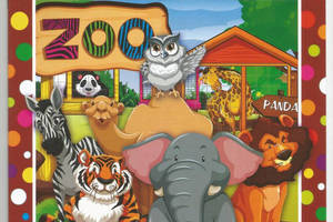 Розмальовка 'Зоопарк' з наклейками-підказками 20х29 см А4 8 сторінок школі Апельсин антистрес