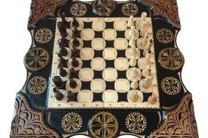 Шахматы 3 в 1 ручной работы Арбуз 64*32 см 191031