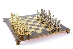 Шахматы Manopoulos, Греко-римские, латунь, в деревянном футляре, 44х44см Коричневые (S11BBRO)