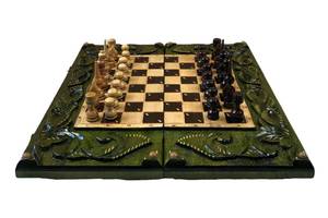 Шахматы шашки нарды игральный набор 3 в 1 из дерева Арбуз 55*25*7см 191431
