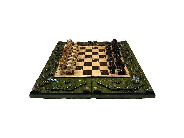 Шахматы шашки нарды игральный набор 3 в 1 из дерева Арбуз 55*25*7см 191431