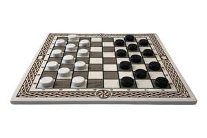 Шахматы шашки с белого акрилового камня Арбуз 40*40 см 190607