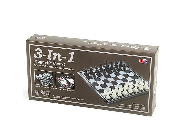 Шашки, шахи, нарди магнітні 3 у 1 | магнітний набір (25х25) 38810 (RL-KBK)