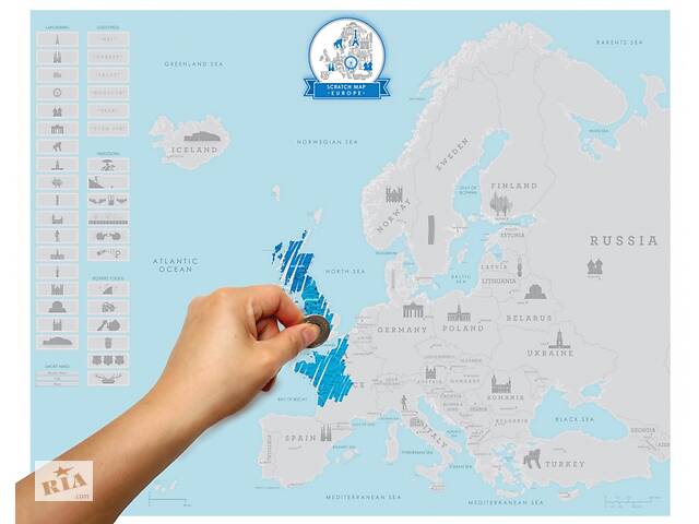 Скретч карта Европы