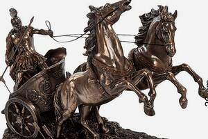 Статуэтка настольная Veronese Ахиллес на колеснице 33х26х15 см 1903908 бронзовое напыление Купи уже сегодня!